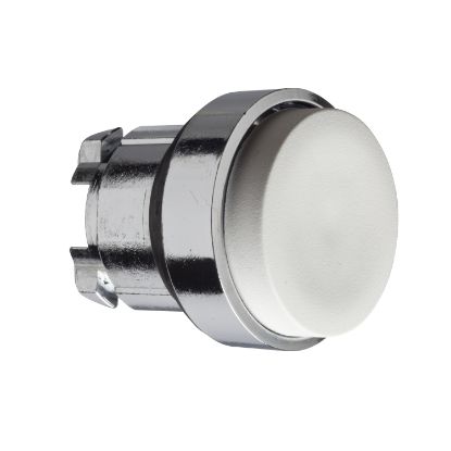 Picture of Harmony XB4, Head for non illuminated push button, white projecting pushbutton Ø22 mm spring return unmarked