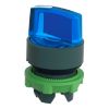 Picture of Head for illuminated selector switch, Harmony XB5, dark grey plastic, blue handle, 22mm, universal LED, 2 positions