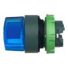 Picture of Head for illuminated selector switch, Harmony XB5, dark grey plastic, blue handle, 22mm, universal LED, 2 positions