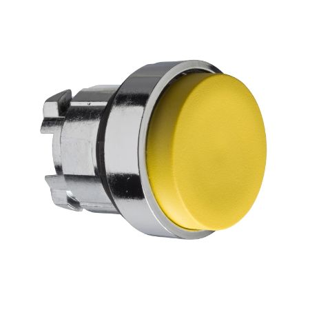 Picture of Harmony XB4, Head for illuminated push button, metal, yellow projecting, 22mm, spring return, unmarked