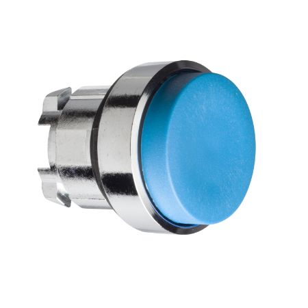 Picture of Harmony XB4, Head for non illuminated push button, blue projecting pushbutton Ø22 mm spring return unmarked