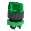 Picture of Head for illuminated selector switch, Harmony XB5, universal LED,  green handle, 22mm, 2 positions, spring return