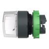 Picture of Head for illuminated selector switch, Harmony XB5, dark grey plastic, white handle, 22mm, universal LED, 3 positions,