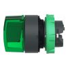 Picture of Head for illuminated selector switch, Harmony XB5, dark grey plastic, green handle, 22mm, universal LED, 3 positions,