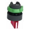 Picture of Head for illuminated selector switch, Harmony XB5, dark grey plastic, red handle, 22mm, universal LED, 3 positions, to center