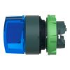 Picture of Head for illuminated selector switch, Harmony XB5, universal LED,  blue handle, 22mm, 3 positions, spring return