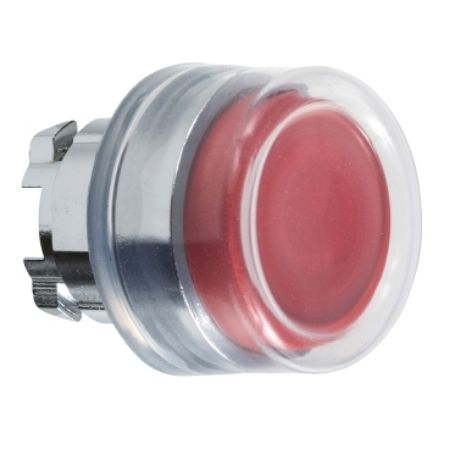 Picture of Head for non illuminated push button, Harmony XB4, metal, projecting, red, 22mm, spring return, booted, unmarked