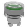Picture of Head for non illuminated push button, Harmony XB4, metal, flush, green, 22mm, spring return, booted, unmarked