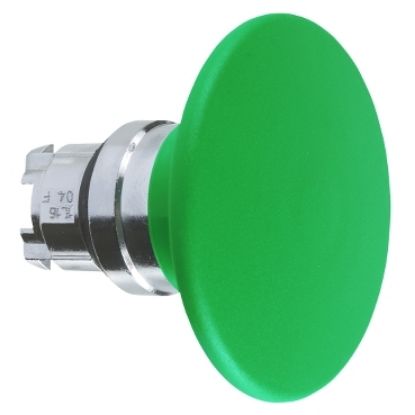 Picture of Head for non illuminated pushbutton, Harmony XB4, mushroom 60mm, metal, green, 22mm, spring return