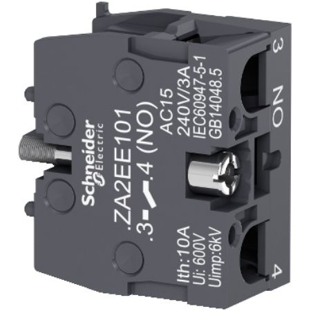 Picture of Contact block, Easy Harmony XA2, single contact, for head 22mm, faston terminal, 1NO