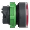Picture of Head for illuminated push button, Harmony XB5, red flush, 22mm, universal LED, spring return, grooved lens, unmarked