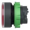 Picture of Head for illuminated push button, Harmony XB5, red flush, 22mm, universal LED, spring return, grooved lens, unmarked