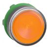 Picture of Head for illuminated push button, Harmony XB5, plastic, orange flush, 22mm, universal LED, spring return, grooved lens
