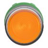 Picture of Head for illuminated push button, Harmony XB5, plastic, orange flush, 22mm, universal LED, spring return, grooved lens
