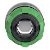 Picture of Head for illuminated push button, Harmony XB5, plastic, green flush, 22mm, universal LED, plain lens, clear boot