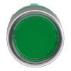 Picture of Head for illuminated push button, Harmony XB5, plastic, green flush, 22mm, universal LED, plain lens, clear boot