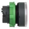 Picture of Head for illuminated push button, Harmony XB5, white flush, 22mm, universal LED, spring return, grooved lens, unmarked
