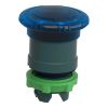 Picture of Head for illuminated push button, Harmony XB5, plastic, blue mushroom 40mm, 22mm, latching turn to release, clear boot