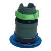 Picture of Head for illuminated push button, Harmony XB5, plastic, blue mushroom 40mm, 22mm, latching turn to release, clear boot