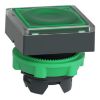 Picture of Head for illuminated push button, Harmony XB5, green square square flush, 22mm, universal LED, for insertion of legend