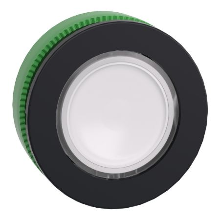 Picture of Head for pilot light, Harmony XB5, antimicrobial, plastic, white, 30mm, universal LED, plain lens