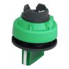 Picture of Head for illuminated selector switch, Harmony XB5, universal LED,  green handle, flush, 22mm, 2 positions, stay put