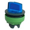 Picture of Head for illuminated selector switch, Harmony XB5, plastic, blue handle, universal LED, 2 positions, stay put