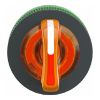 Picture of Head for illuminated selector switch, Harmony XB5, plastic, orange handle, flush mounted, universal LED, 3 positions