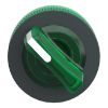 Picture of Head for illuminated selector switch, Harmony XB5, plastic, green handle, flush mounted, universal LED, 2 positions