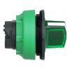 Picture of Head for illuminated selector switch, Harmony XB5, plastic, green handle, flush mounted, universal LED, 2 positions