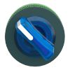 Picture of Head for illuminated selector switch, Harmony XB5, plastic, blue handle, universal LED, 2 positions, spring return