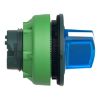 Picture of Head for illuminated selector switch, Harmony XB5, plastic, blue handle, universal LED, 2 positions, spring return