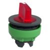 Picture of Head for illuminated selector switch, Harmony XB5, plastic, red handle, universal LED, 3 positions, to center
