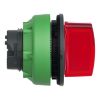 Picture of Head for illuminated selector switch, Harmony XB5, plastic, red handle, universal LED, 3 positions, to center