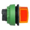 Picture of Head for illuminated selector switch, Harmony XB5, plastic, orange handle, universal LED, 3 positions, to center