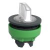 Picture of Head for illuminated selector switch, Harmony XB5, plastic, white handle, universal LED, 3 positions, left to center