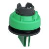 Picture of Head for illuminated selector switch, Harmony XB5, plastic, green handle, universal LED, 3 positions, left to center