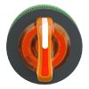 Picture of Head for illuminated selector switch, Harmony XB5, plastic, orange, universal LED, 3 positions, spring return