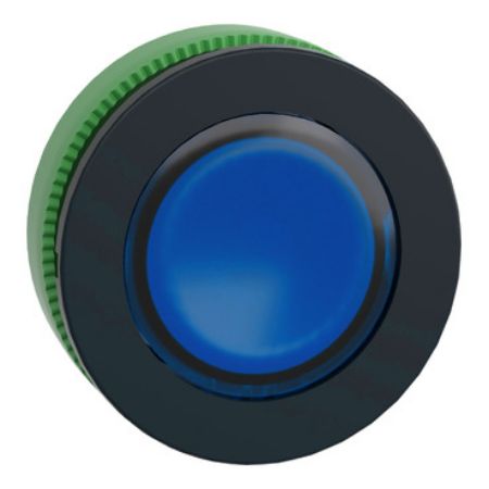 Picture of Head for pilot light, Harmony XB5, antimicrobial, plastic, blue, 30mm, universal LED, plain lens