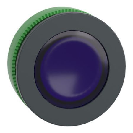 Picture of Head for illuminated push button, Harmony XB5, antimicrobial, plastic, blue, 30mm, universal LED, plain lens