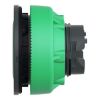 Picture of Head for illuminated push button, Harmony XB5, plastic, green flush mounted, 30mm, universal LED, illuminated ring