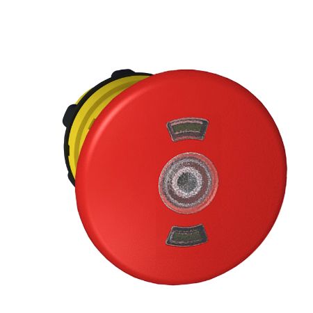 Picture of Illuminated emergency stop switching off head, Harmony XB5, plastic, red mushroom 40mm, 22mm, trigger latching push pull, with state indicator