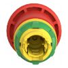 Picture of Illuminated emergency stop switching off head, Harmony XB5, plastic, red mushroom 40mm, 22mm, trigger latching push pull, with state indicator