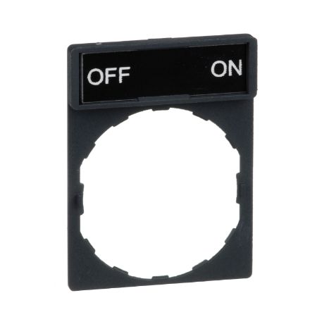 Picture of Legend holder 30x40mm, Harmony XB4, plastic, with legend 8x27mm, marked OFF and ON