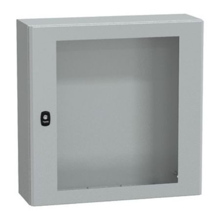 Picture of Wall mounted steel enclosure, PanelSeT S3D, transparent door, without mounting plate, 600x600x200mm, IP66, IK08