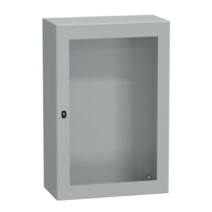 Picture of Wall mounted steel enclosure, PanelSeT S3D, transparent door, without mounting plate, 1200x800x400mm, IP66, IK08