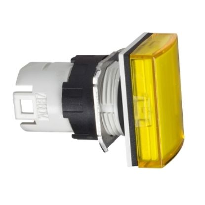 Picture of Head for pilot light, Harmony XB6, rectangular yellow, 16mm, integral LED