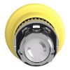 Picture of Mushroom push button head 40mm, Harmony XB4, metal, yellow, 22mm, latching push pull
