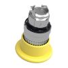 Picture of Mushroom push button head 40mm, Harmony XB4, metal, yellow, 22mm, latching push pull