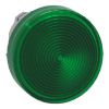 Picture of Head for pilot light, Harmony XB4, metal, green, 22mm, universal LED, grooved lens